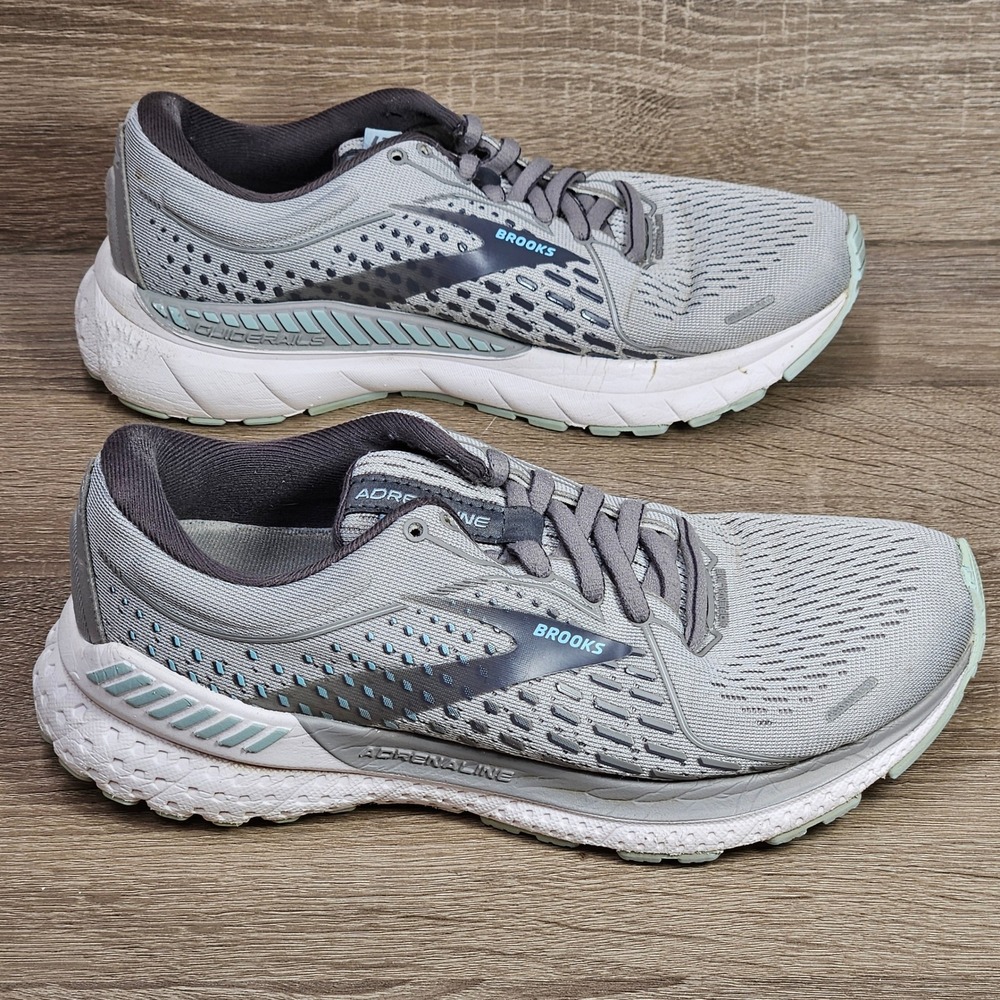 Brooks Adrenaline GTS 21 Womens Running Shoes Grey Blue 1203291B061 Size 6 B